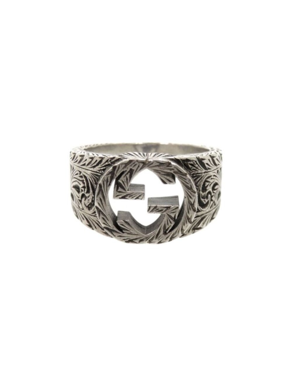Gucci Interlocking G Arabesque 925 Sterling Silver Ring